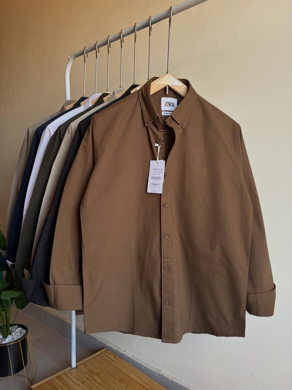 Premium Linen Cotton Shirt – Classic Coffee Brown