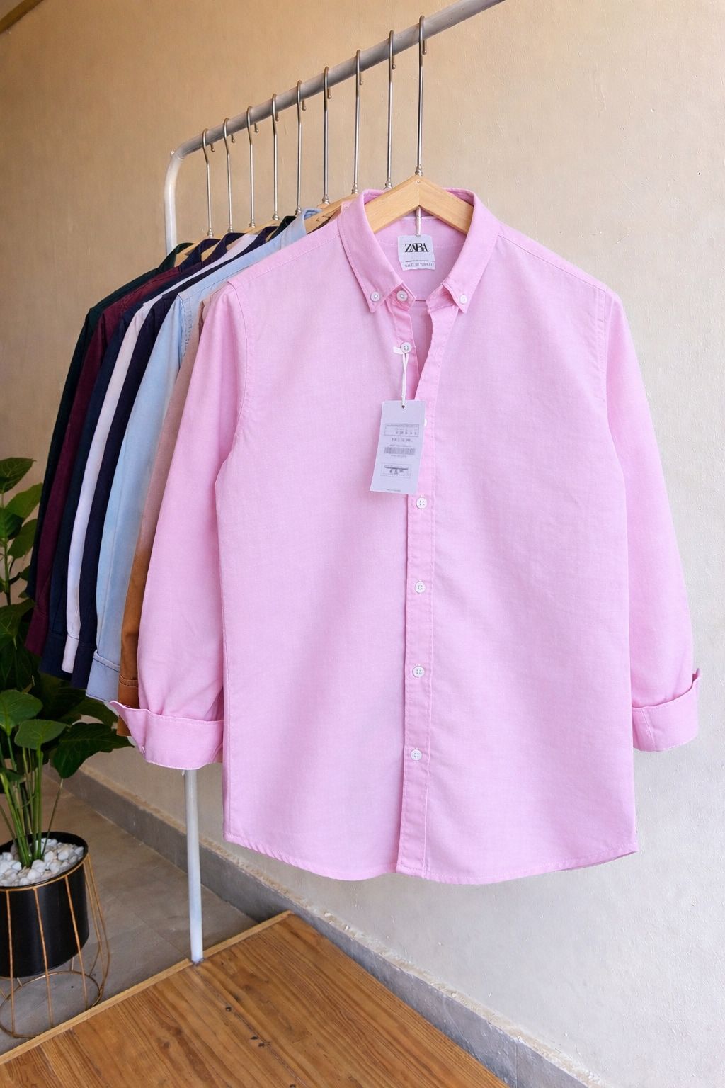 Premium Linen Cotton Shirt – Classic Pastel Light Pink.