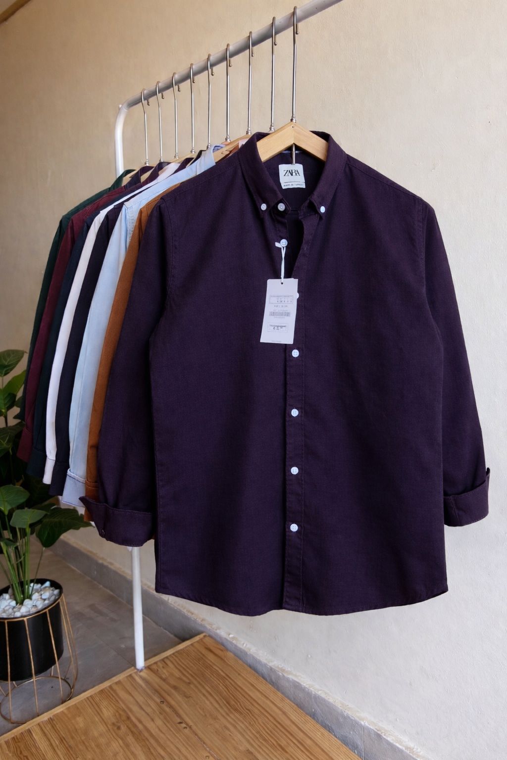 Premium Linen Cotton Shirt – Classic Dark Purple